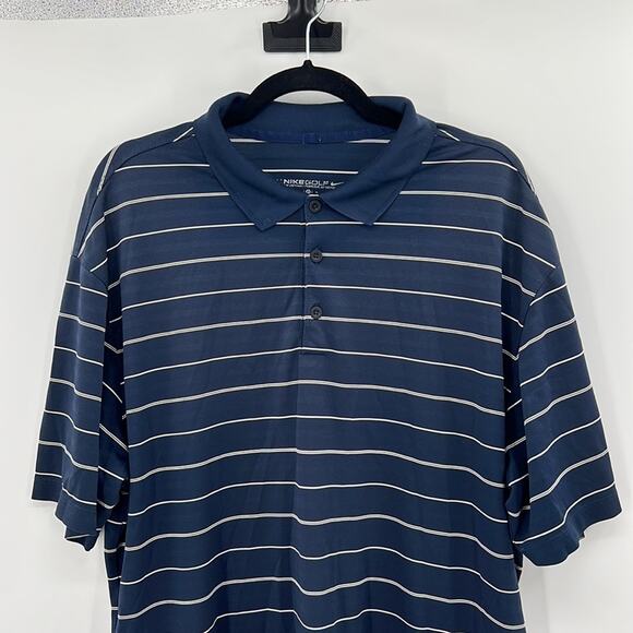 Nike Golf Performance Stripe Polo Shirt - Navy/White - XL - Picture 2 of 9